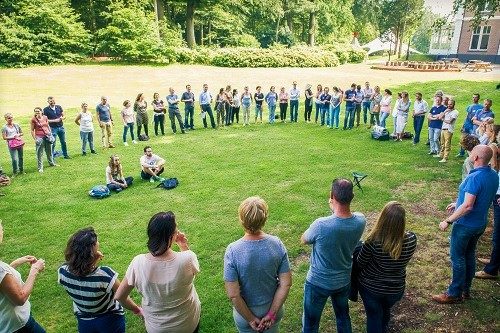 Group in circle discussing